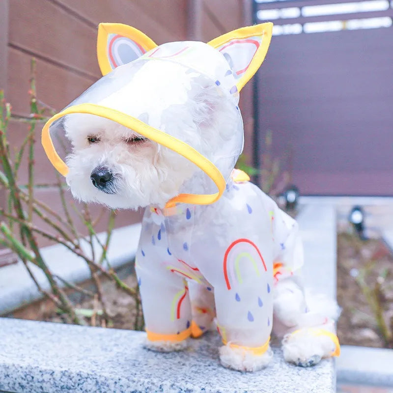 Hooded Dog Raincoat for Small Dogs - product detail view