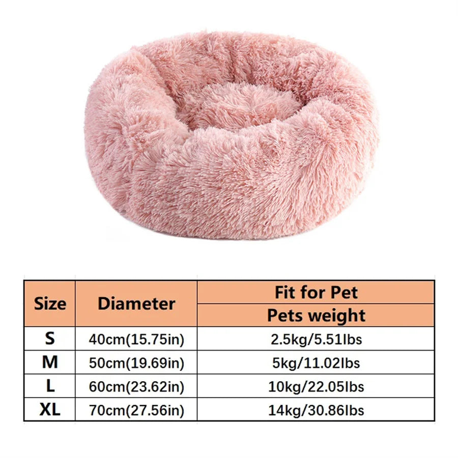 Plush Faux Fur Donut Bed for Dogs & Cats