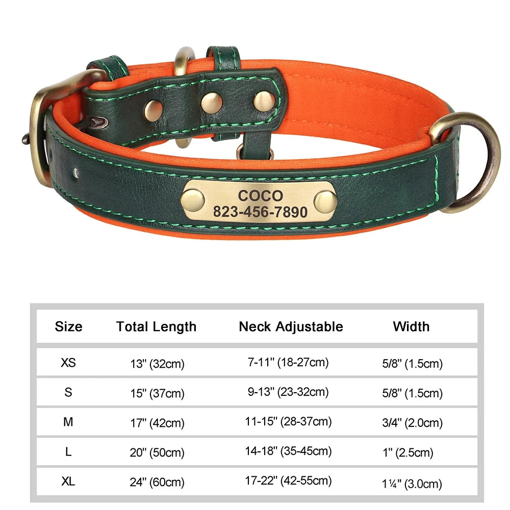 Personalized Leather ID Collar for Dogs – Free Engraving