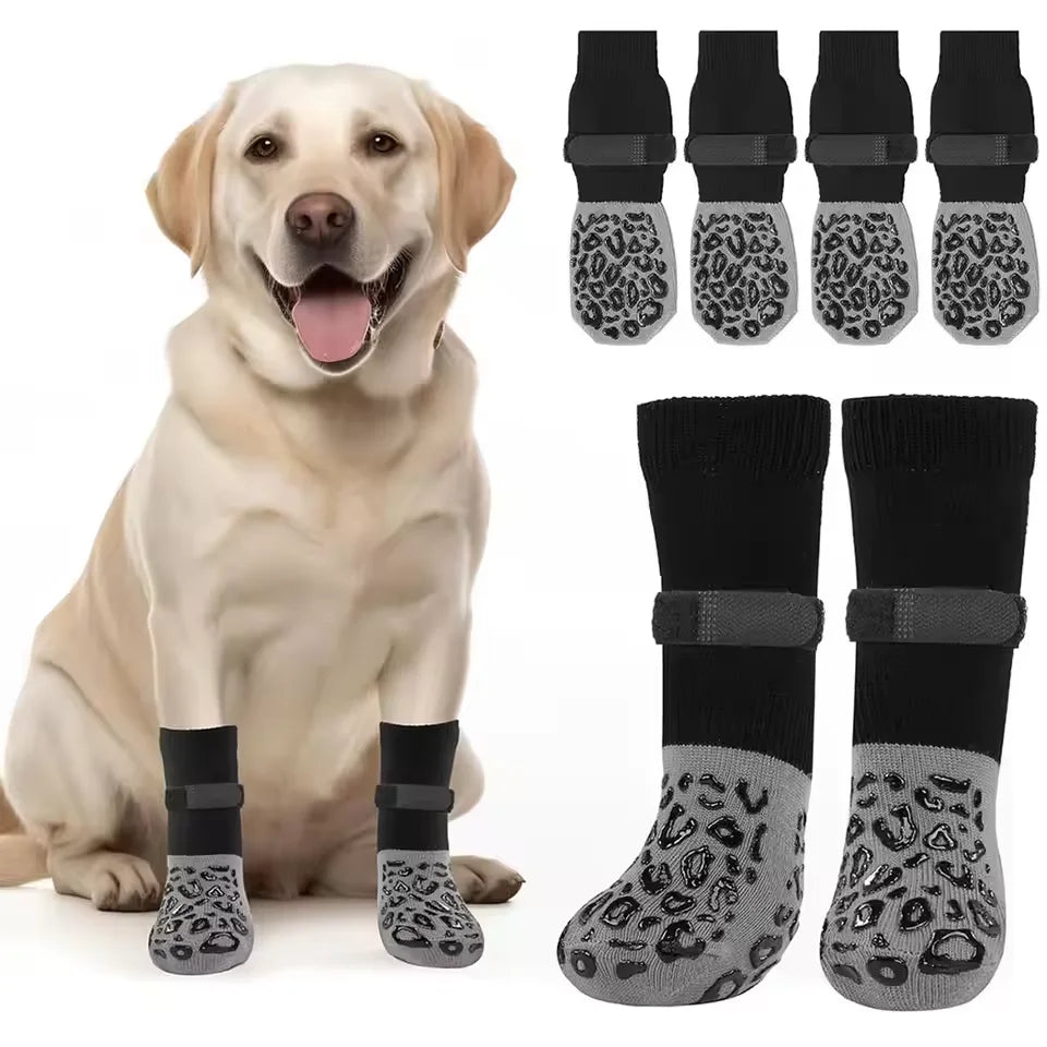 Anti-Slip Paw Protectors - senior dog wearing paw protectors