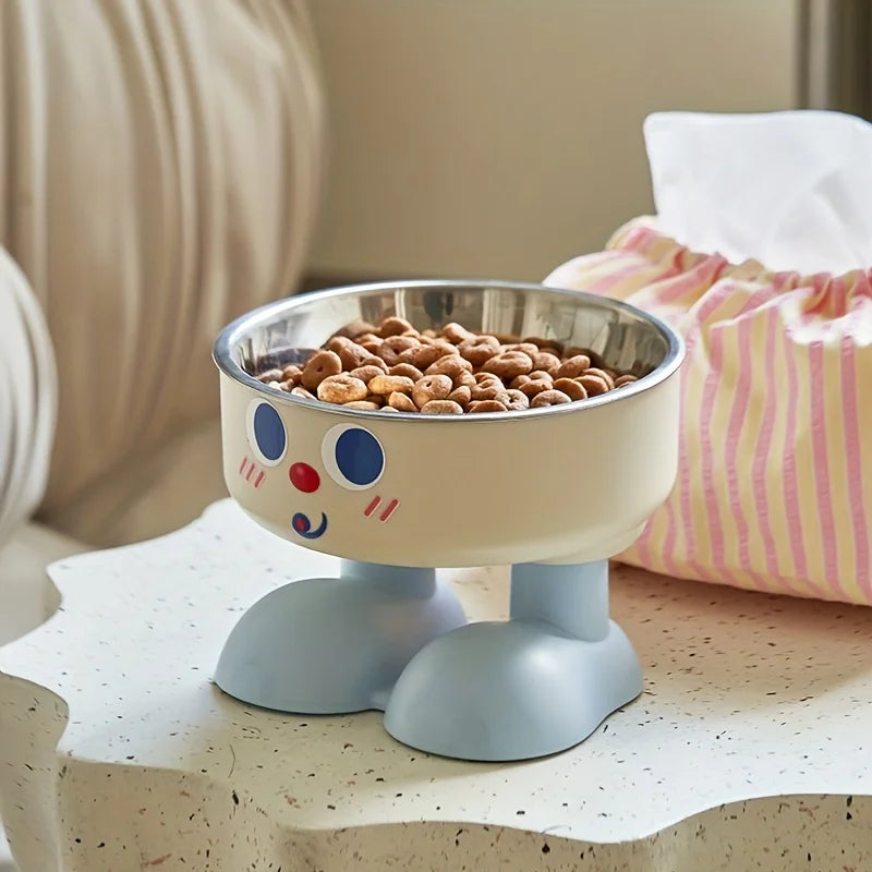 Elevated Stainless Steel Pet Bowl - close-up of anti-tip base
