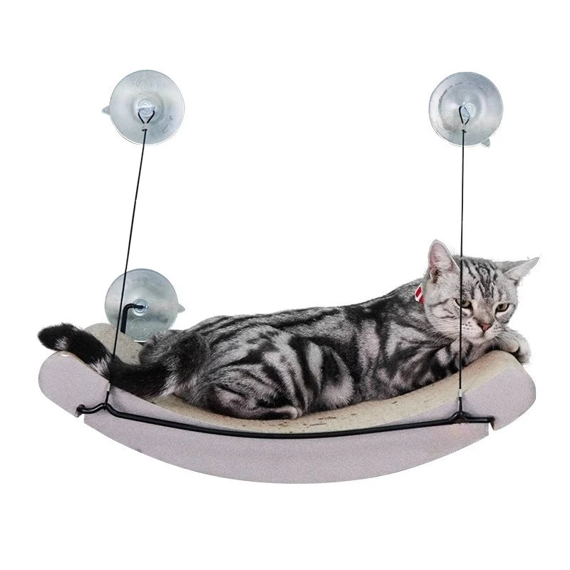 Curved Window Hammock Bed for Cats - product detail view
