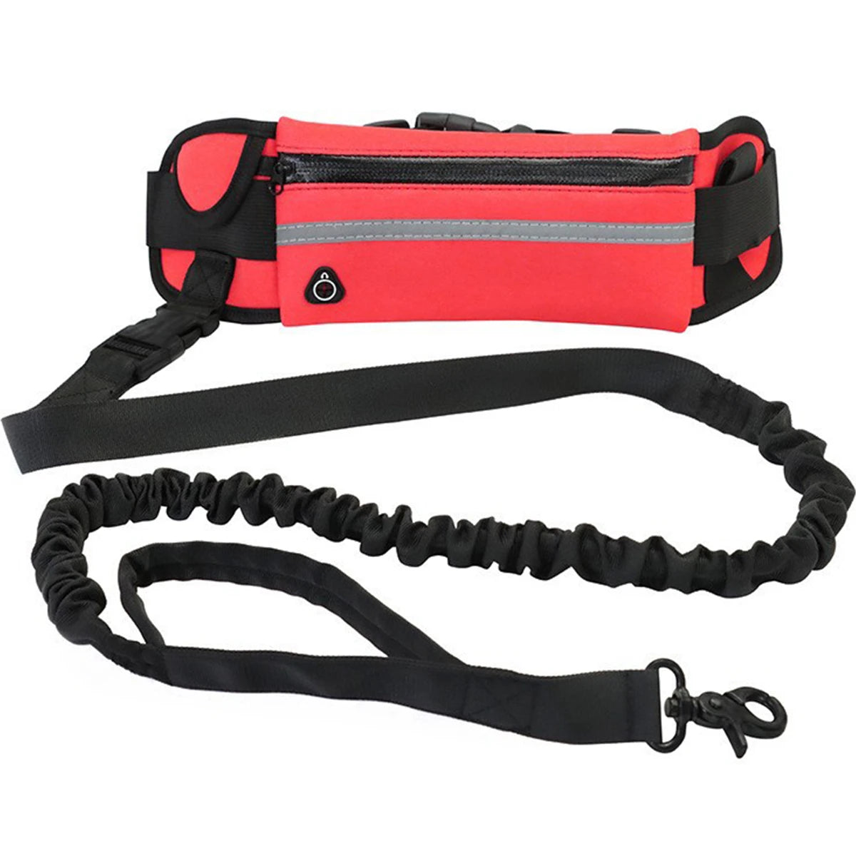 Reflective Hands-Free Running Leash with Waist Bag