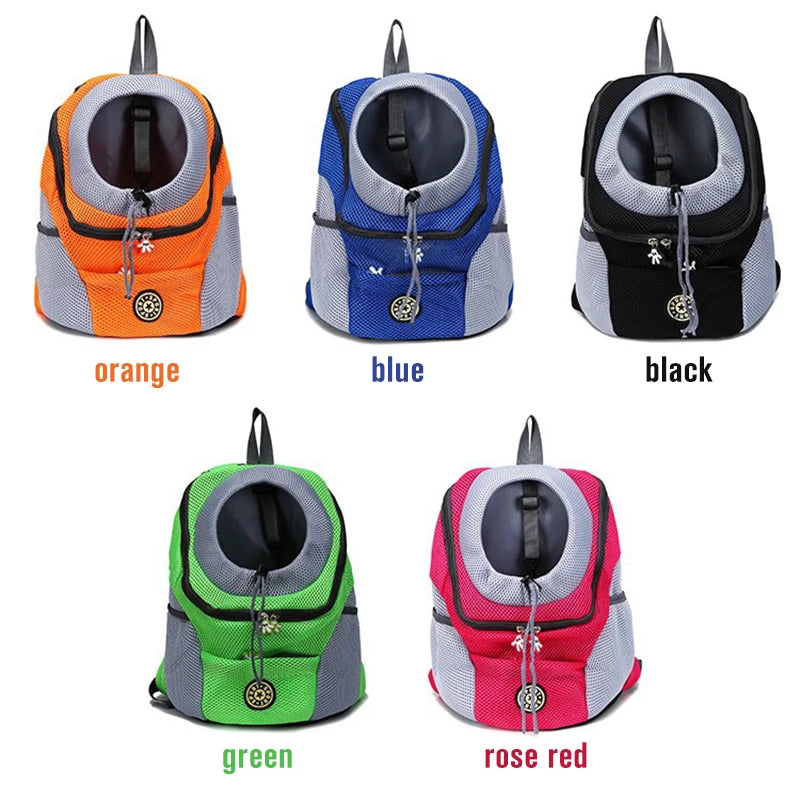Reflective Front Pack Pet Carrier - hiker wearing front-pack pet carrier