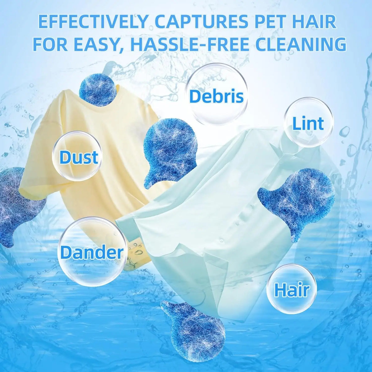 Reusable Pet Hair Remover 6-Pack - removing pet fur from laundry