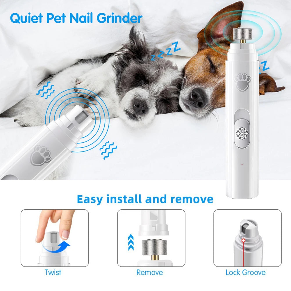 Electric Pet Nail Grinder with LED Light - product detail view