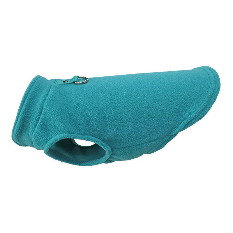 Fleece Dog Vest with D-Ring – Warm Jacket for Small Dogs & Cats