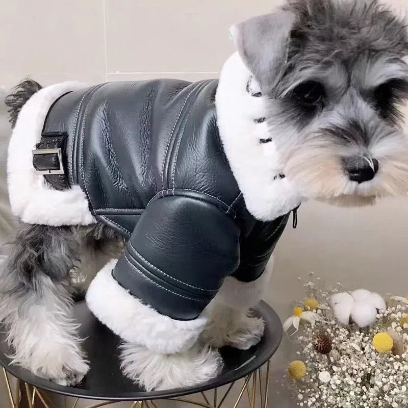 Faux Leather Dog Coat - main product photo