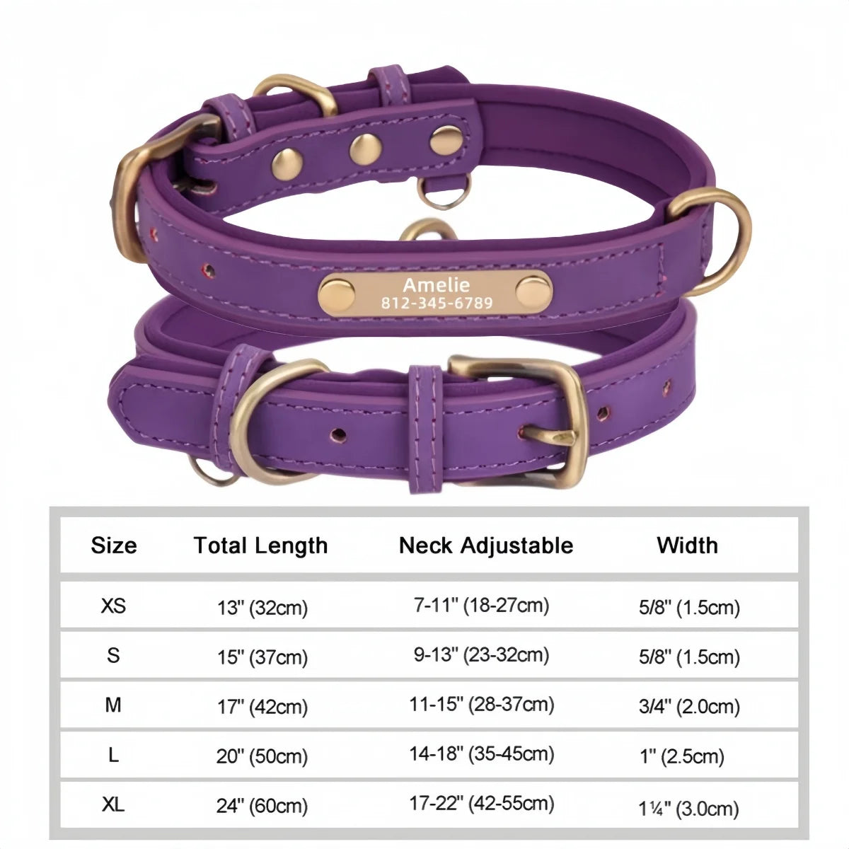 Personalized Leather ID Collar for Dogs – Free Engraving