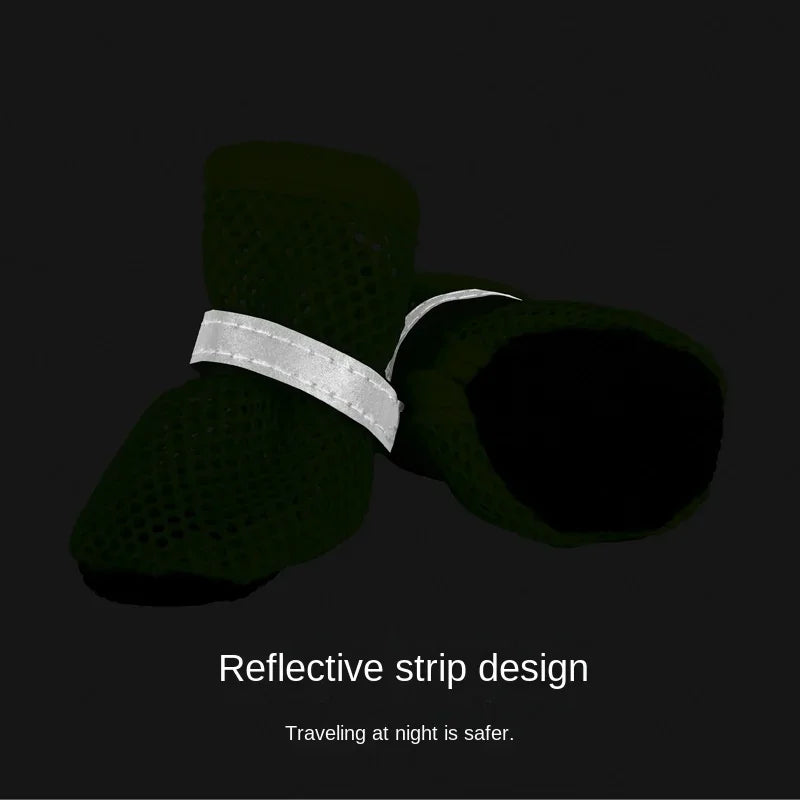 Non-Slip Dog Boots Set of 4 - dog wearing protective boots outdoors