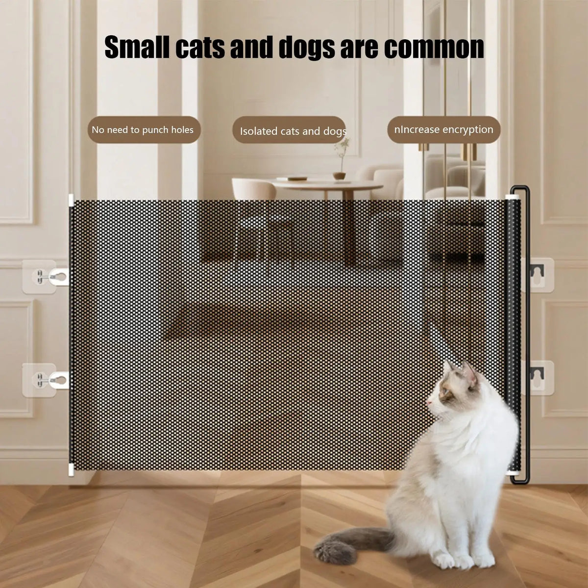 Retractable No-Drill Pet Gate - product detail view
