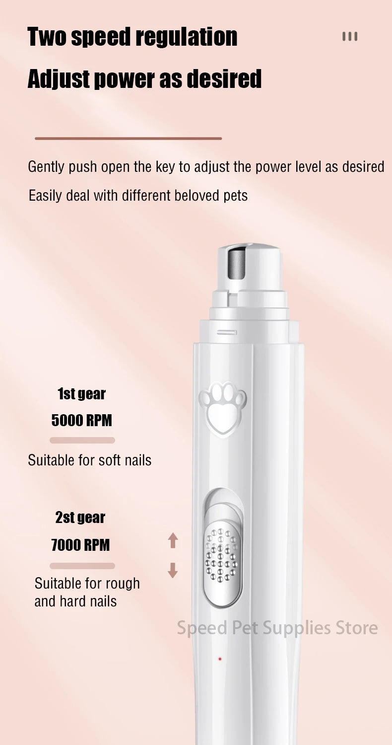 Electric Dog Nail Grinder – Painless USB Rechargeable Trimmer
