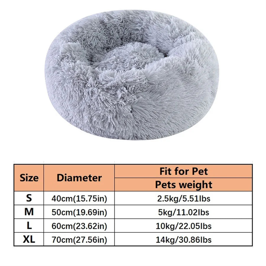 Plush Faux Fur Donut Bed for Dogs & Cats