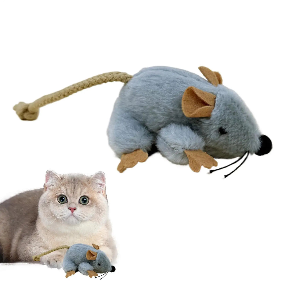 Plush Mouse Cat Toy with Sound - product detail view