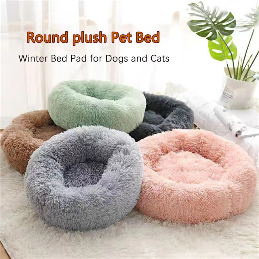 Plush Faux Fur Donut Bed - product detail view