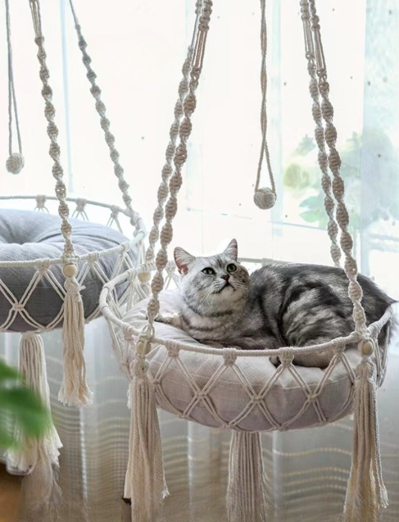 Hand-Woven Cotton Rope Cat Hammock