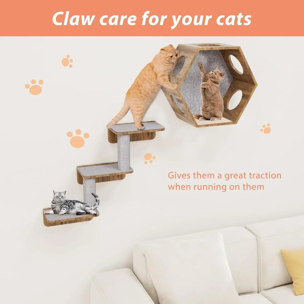 Self-Adhesive Cat Scratching Mat - mat mounted on furniture corner