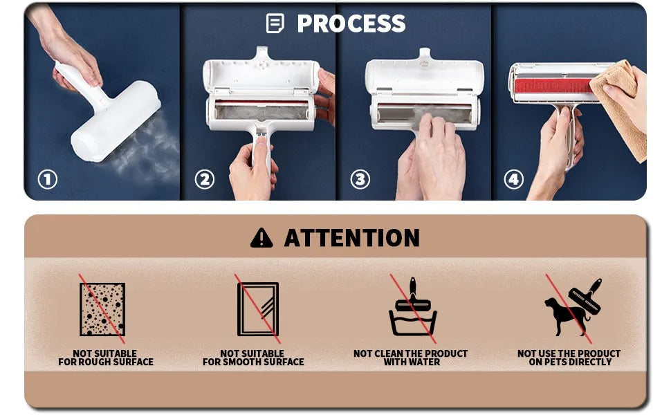 Self-Cleaning Pet Hair Remover Roller - product detail view