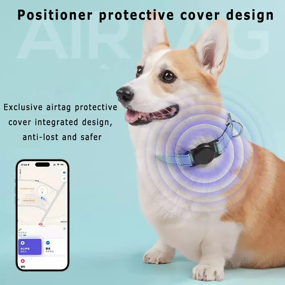 AirTag Compatible Dog Collar - close-up of AirTag holder