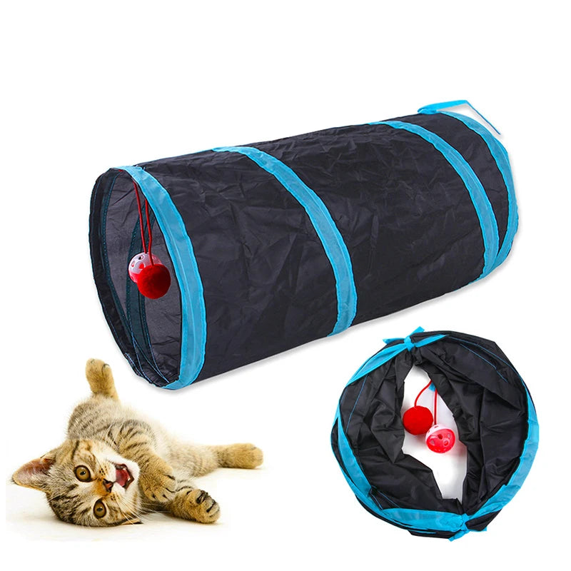 Foldable Cat Play Tunnel - close-up of breathable mesh fabric