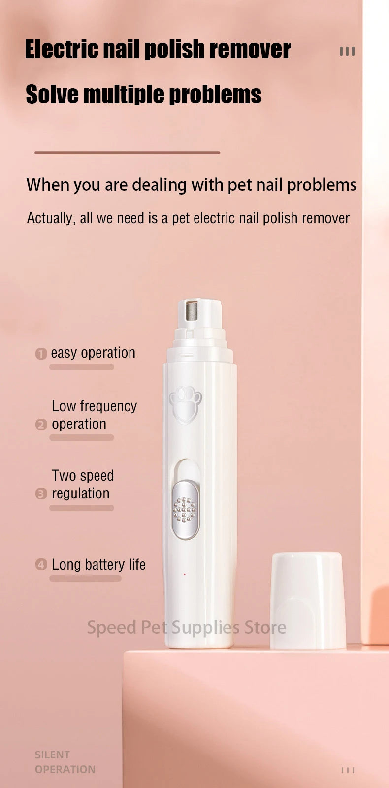 Painless Electric Dog Nail Grinder - product detail view