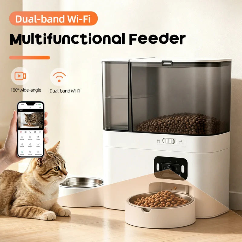 WiFi Automatic Pet Feeder with Camera - close-up of built-in camera