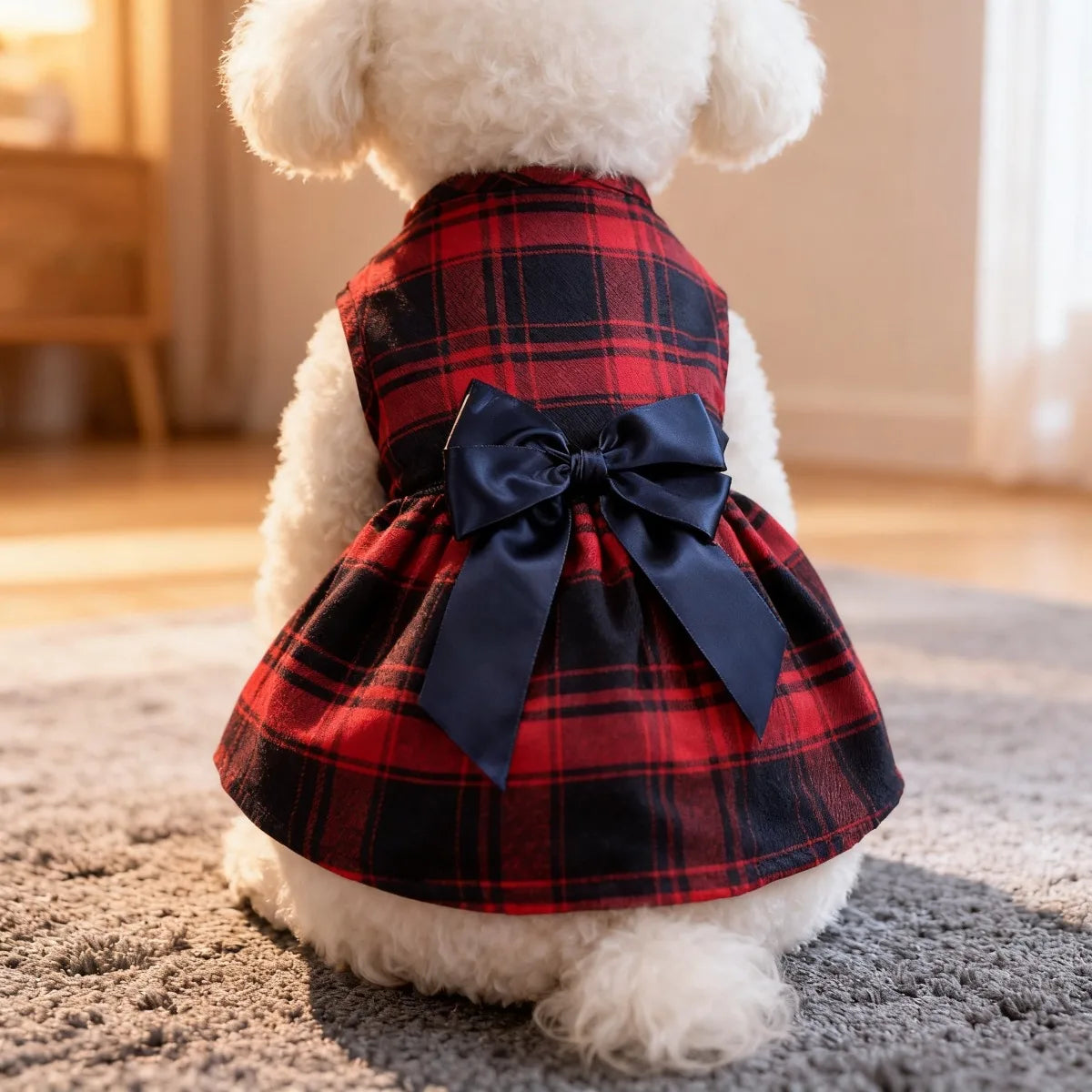 Plaid Bow Dress for Dogs & Cats - main product photo