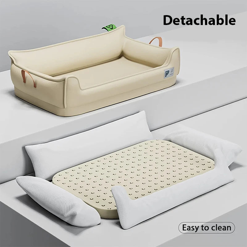 Orthopedic Leather Dog Bed Sofa - product detail view