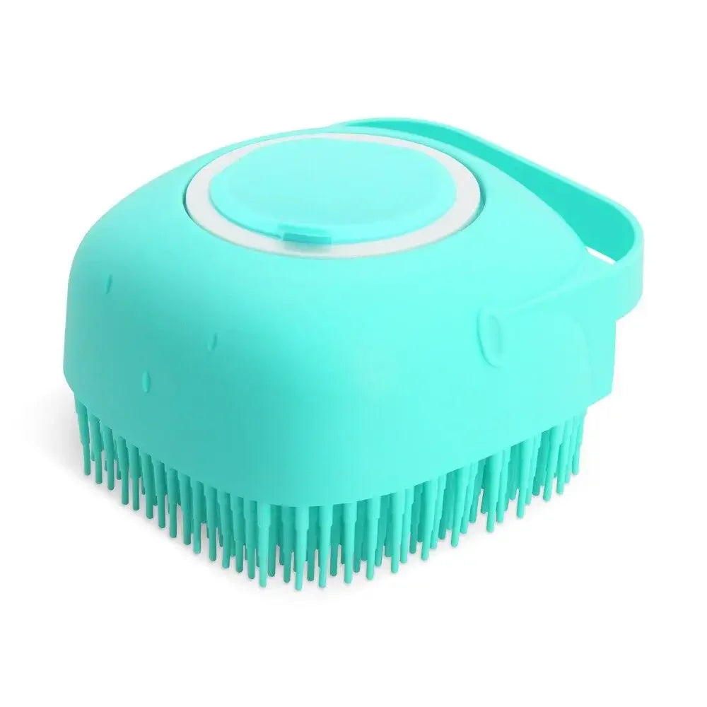 Compact Silicone Shampoo Brush for Short-Haired Pets