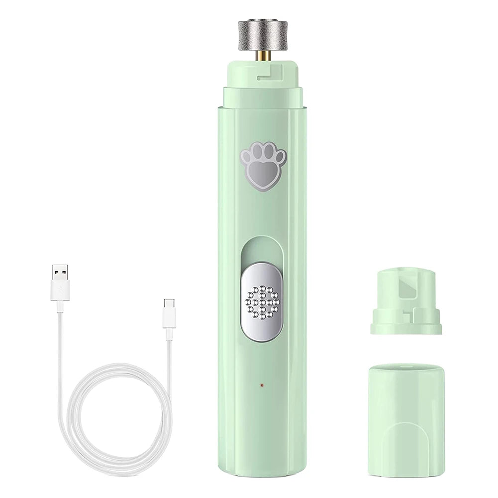 Electric Pet Nail Grinder with LED Light – USB Rechargeable
