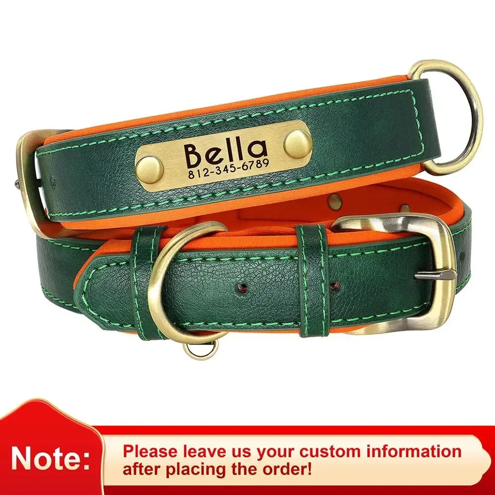 Personalized Leather ID Collar for Dogs – Free Engraving