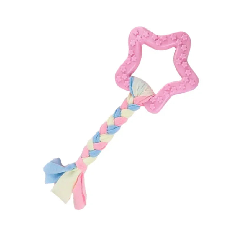 Rubber Bone & Treat Ball Chew Toy Set for Small Dogs