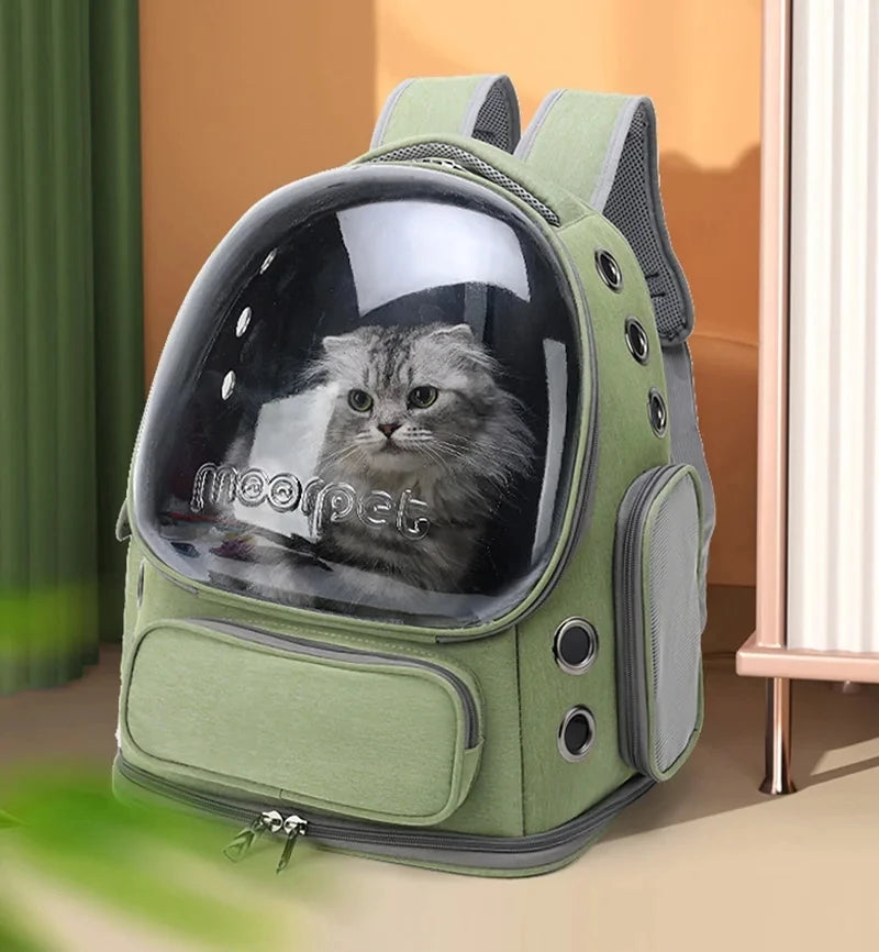 Transparent Travel Backpack Carrier - close-up of transparent viewing window