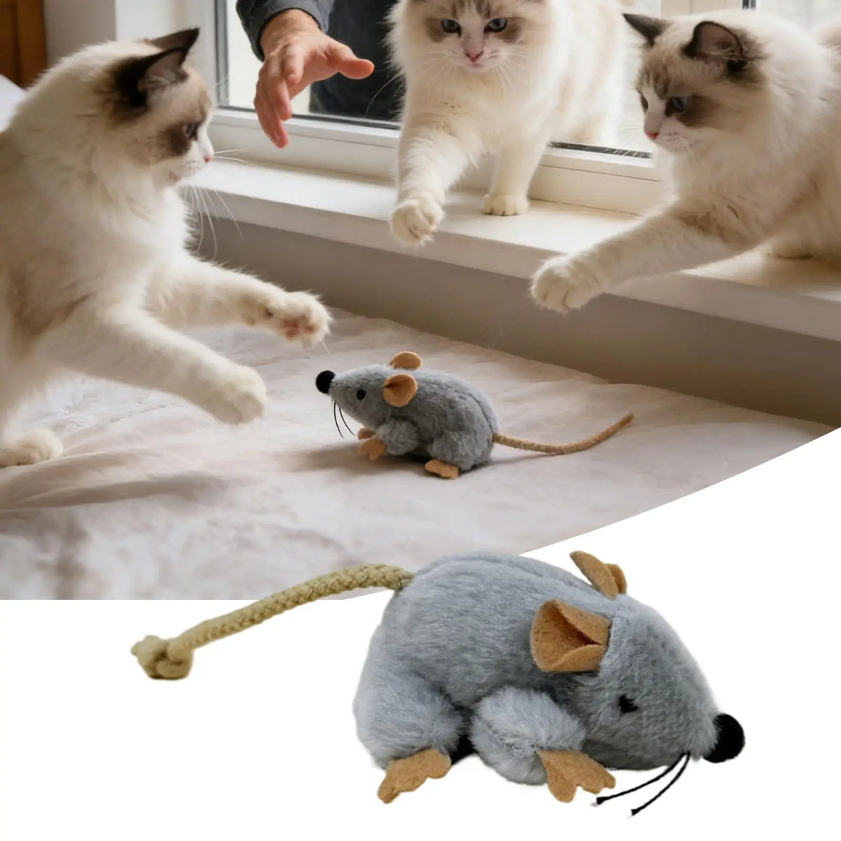 Plush Mouse Cat Toy with Sound – Lightweight Hunting Toy