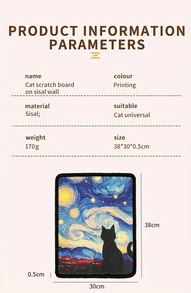 Wall-Mounted Cat Scratching Mat - product detail view