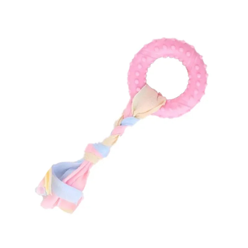 Rubber Bone & Treat Ball Chew Toy Set for Small Dogs