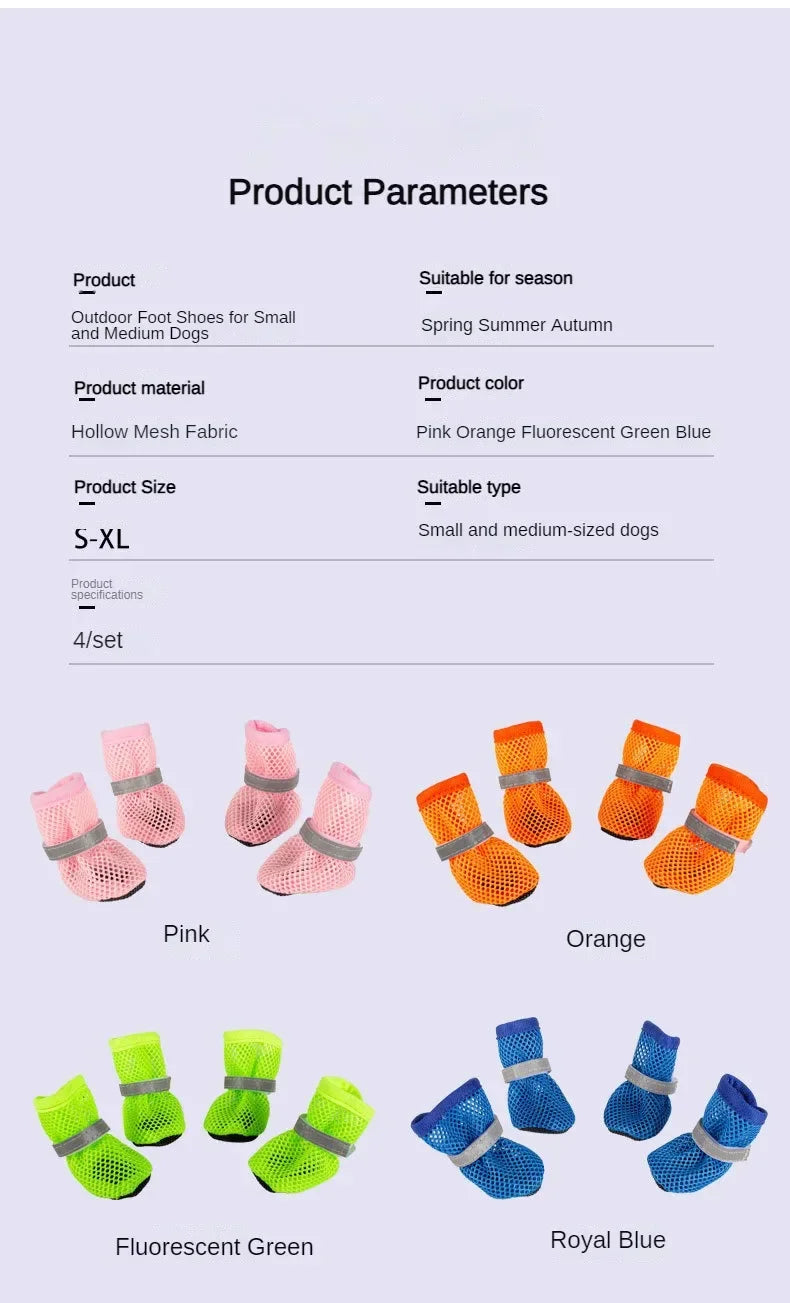 Non-Slip Dog Boots – Set of 4 Protective Booties
