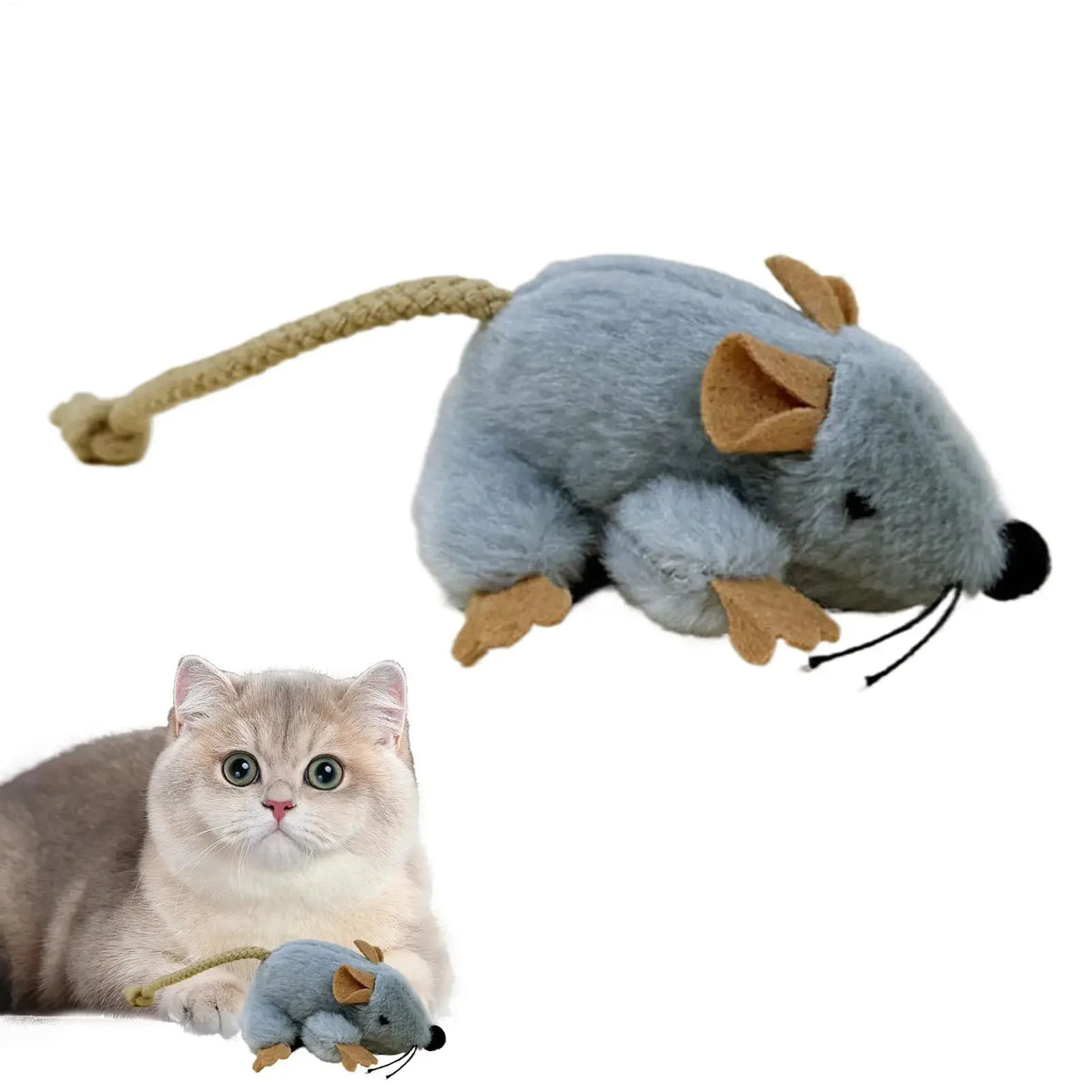 Realistic Plush Mouse Cat Toy - product detail view