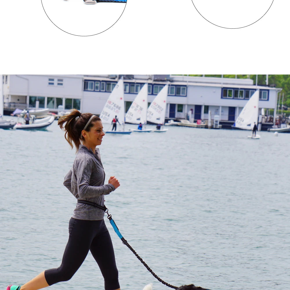 Hands-Free Running Leash with Waist Belt - product detail view