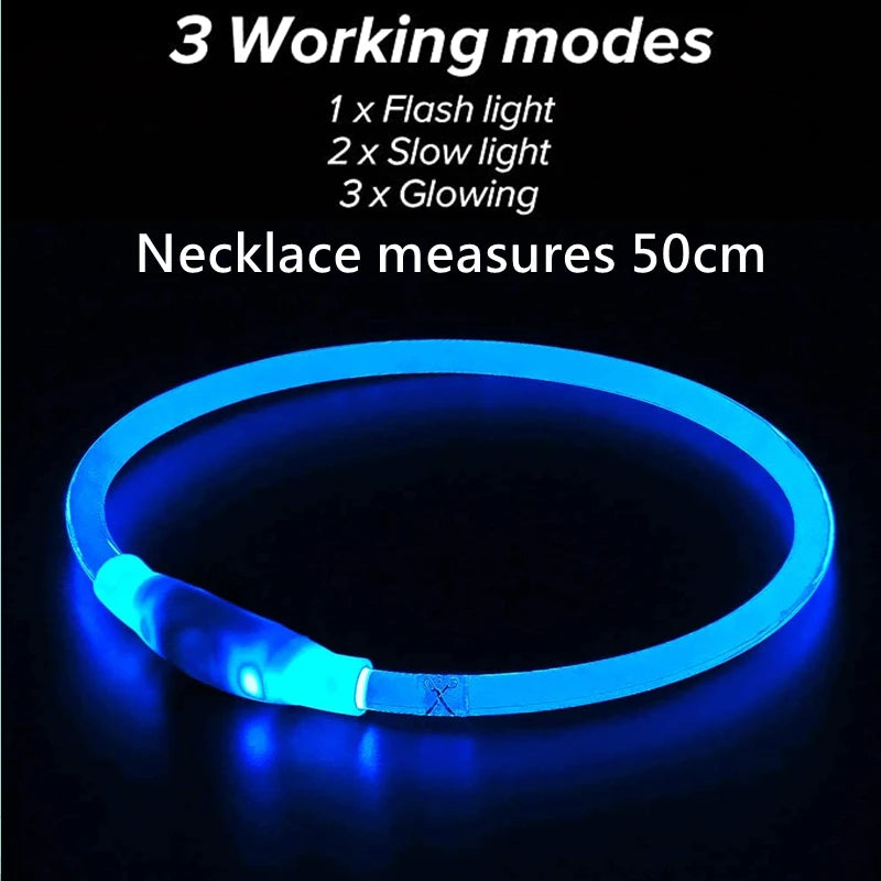 USB Rechargeable LED Glow Collar - product detail view
