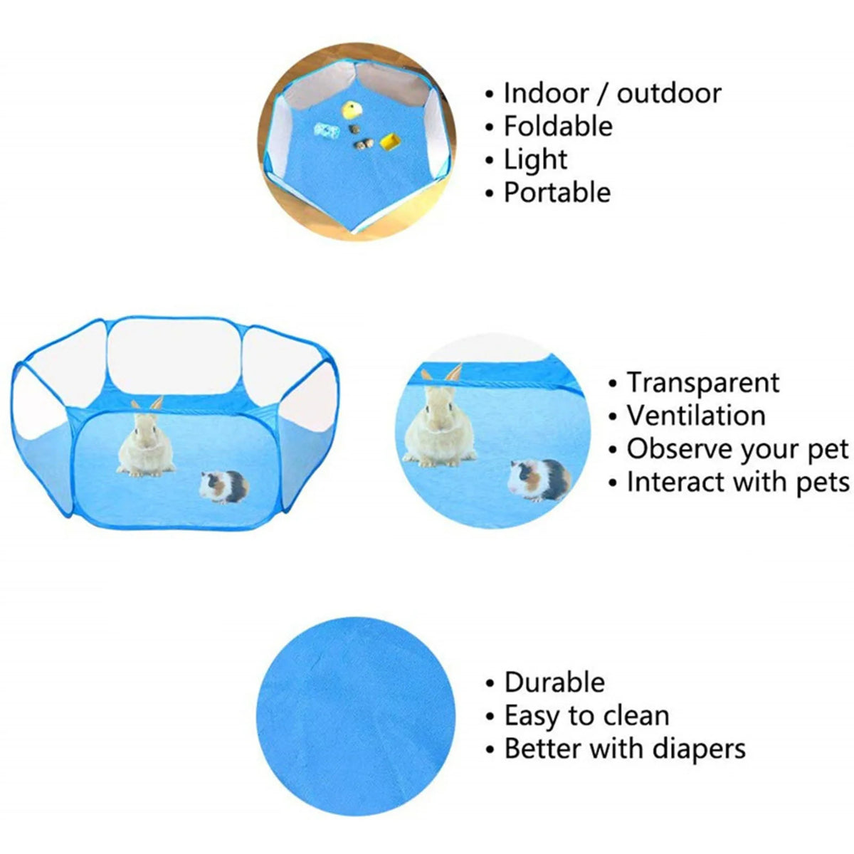 Foldable Transparent Pet Playpen – Portable Fence Tent