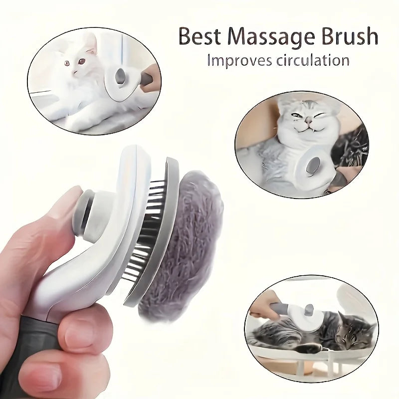 Self-Cleaning Grooming Brush - close-up of self-cleaning release button