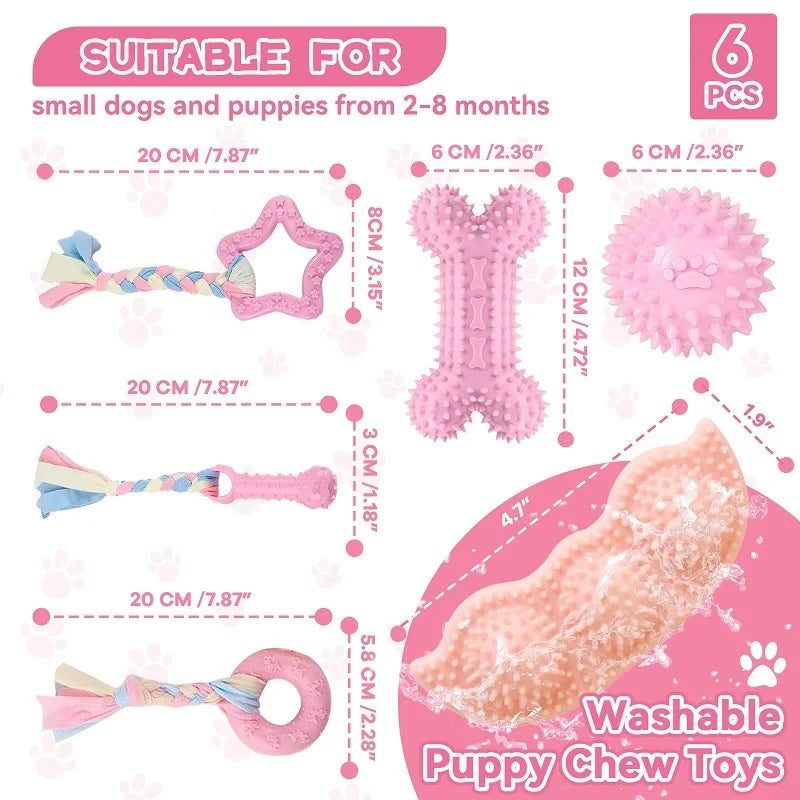Rubber Bone & Treat Ball Chew Toy Set - product detail view