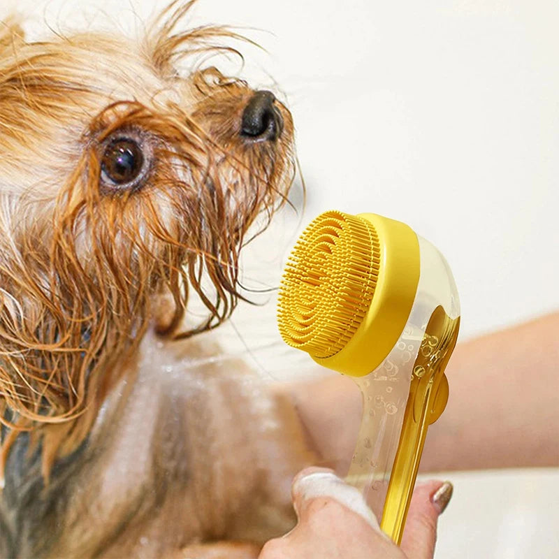 Long Handle Pet Bathing Brush - product detail view