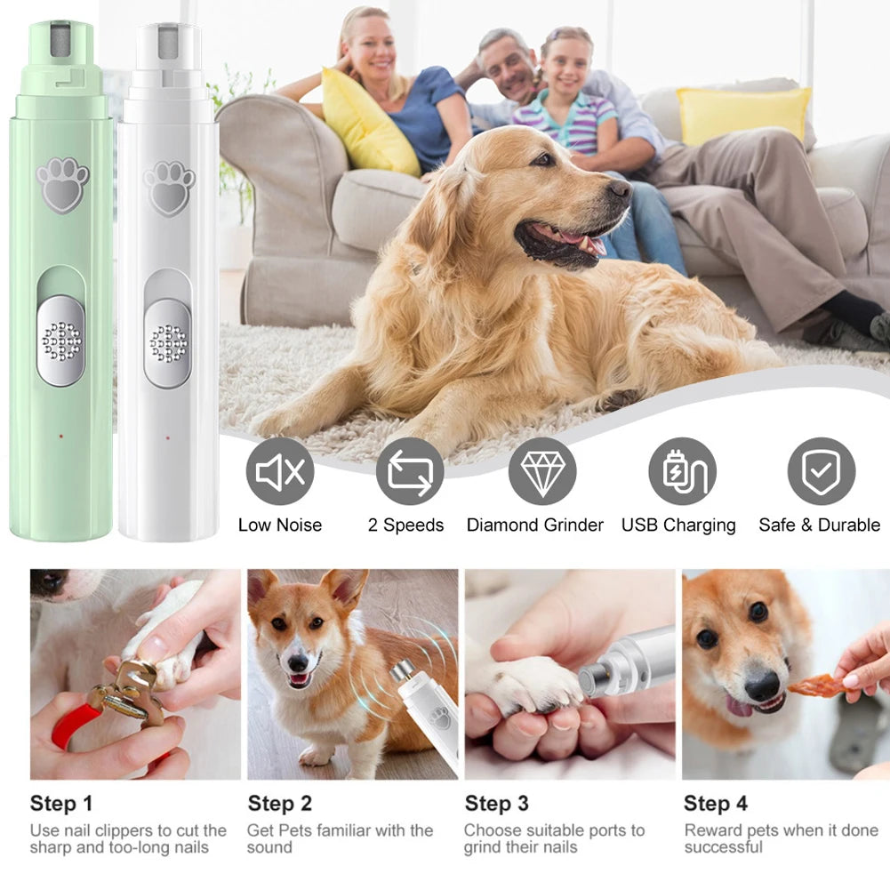 Electric Pet Nail Grinder with LED Light - close-up of USB charging port