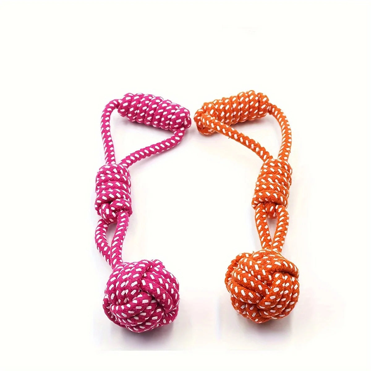 Rope & Ball Tug Toy for Dogs - close-up of braided rope and ball
