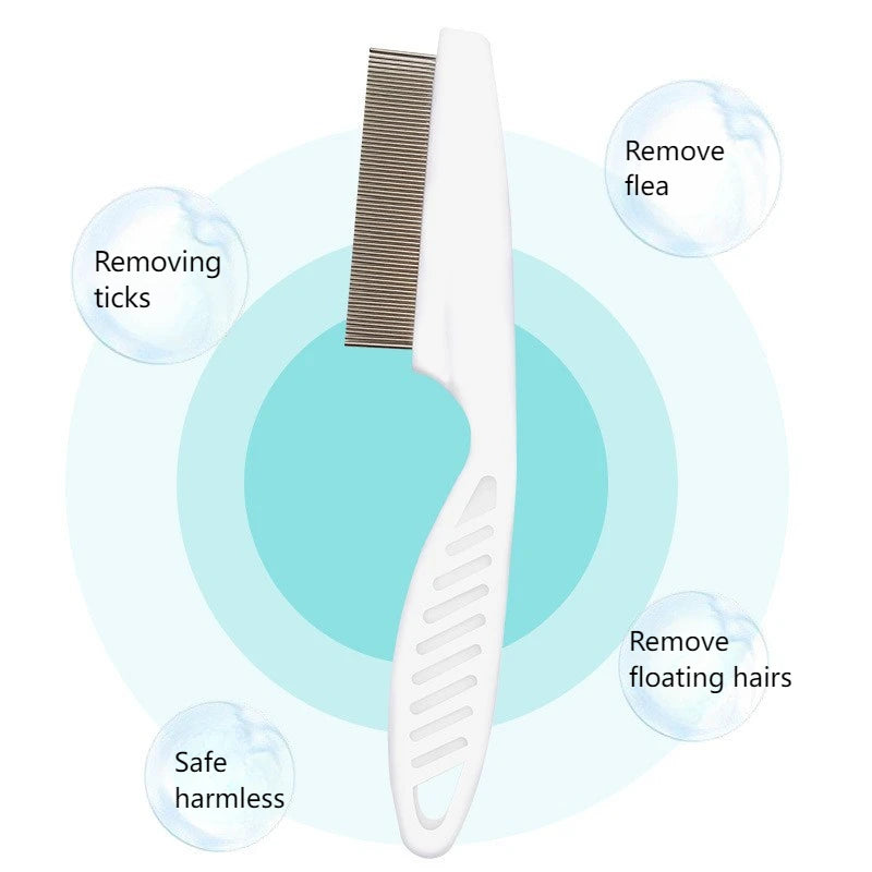 Stainless Steel Flea Comb - combing fleas from pet fur