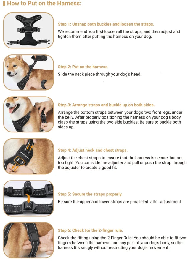 No-Pull Front Clip Harness - product detail view