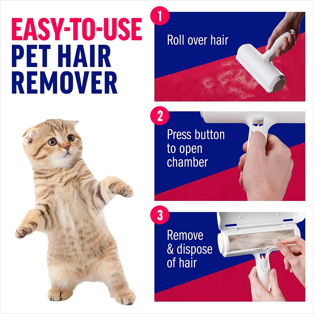 Self-Cleaning Pet Hair Remover Roller - close-up of self-cleaning base