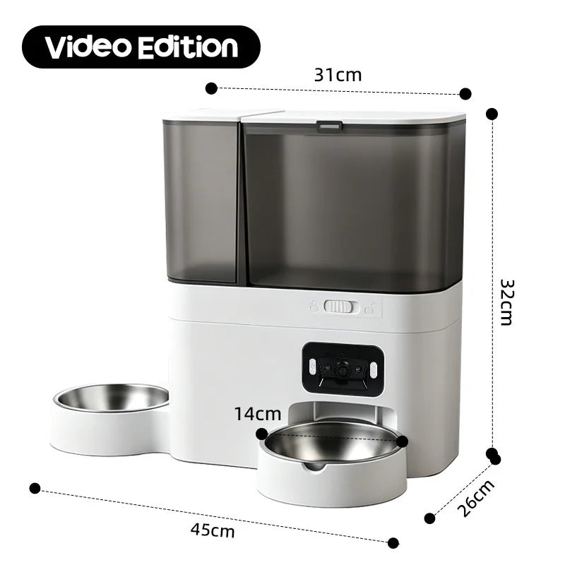 WiFi Automatic Pet Feeder with Camera – Smart Food & Water Dispenser